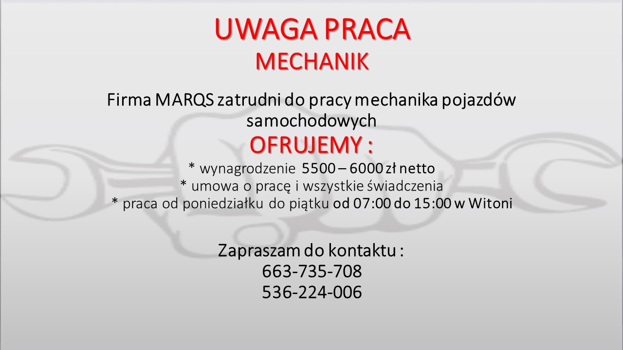 PRACA JAKO MECHANIK SAMOCHODOWY